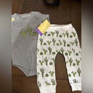 Monica + Andy baby infant toddler cactus onesie and pants set new 12m outfit